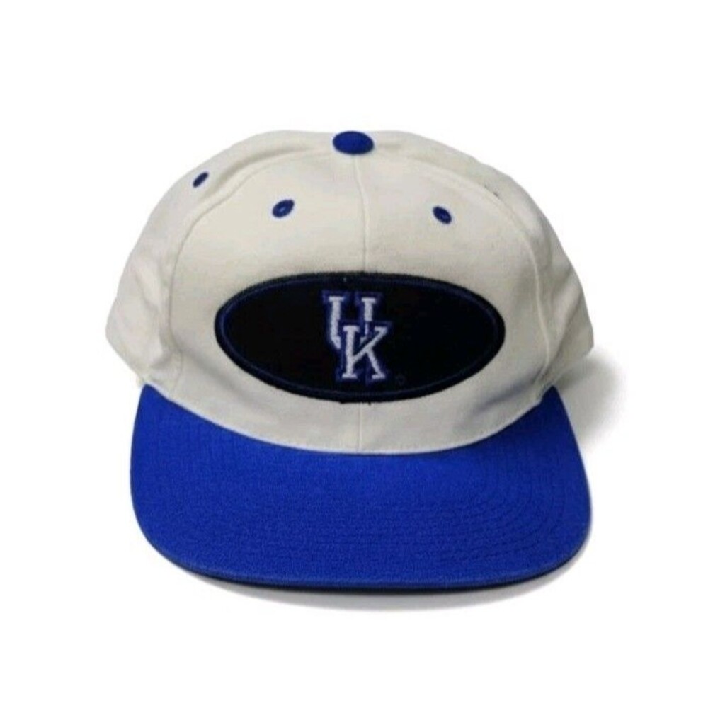 Vtg 1984 University of Kentucky Wildcats Hat Signatures Snapback Blue White Cap